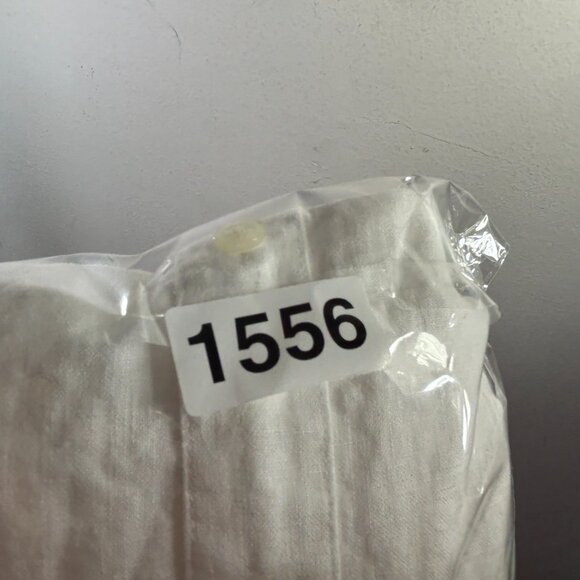 Pure Navy Dress Womens Medium white Linen Button capsule minimalist casual Midi - Picture 12 of 12